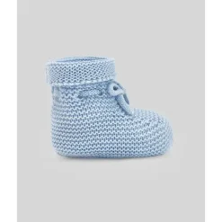Paz Rodriguez - Botinhas de bebê em malha para recém-nascido, azul celeste Fashion
