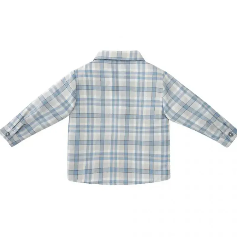 paz_rodriguez__camisa_beb_SKUK0bPJczt_1.webp Paz Rodriguez - Camisa bebê menino tecido recém-nascido Espacio, azul holandês Outlet