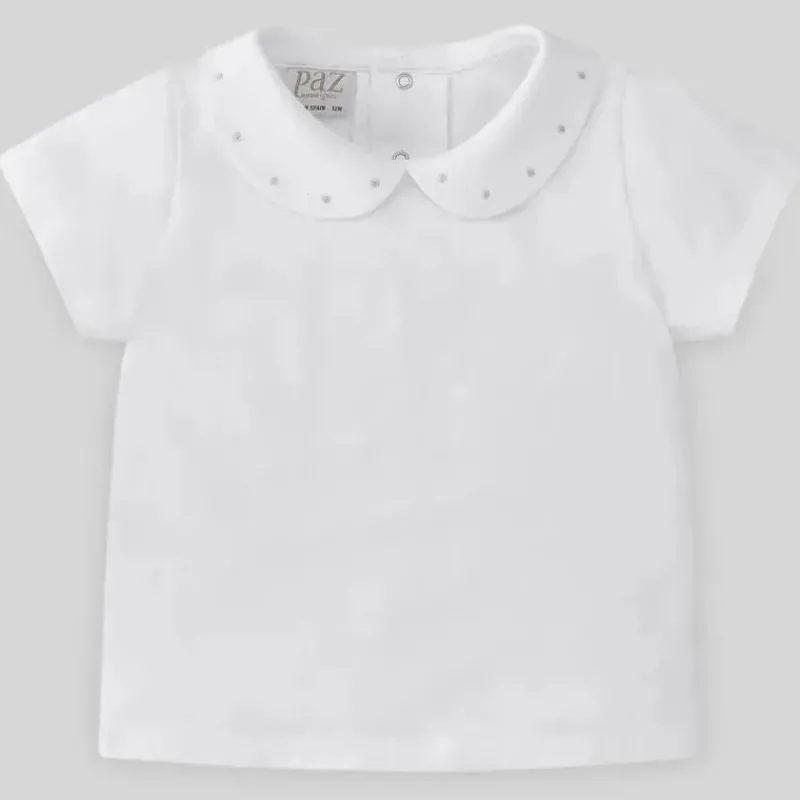paz_rodriguez__camiseta_d_SKURKs2e8TX_0.webp Paz Rodriguez - Camiseta de malha para bebê menino Confort V22, Branca Clearance