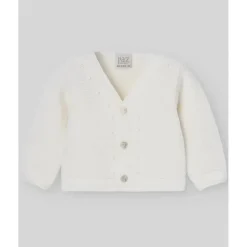 Paz Rodriguez - Cardigan de malha para recém-nascido, creme Fashion