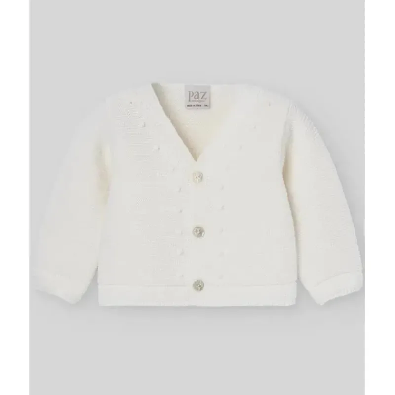 paz_rodriguez__cardigan_d_SKUJ9wjaWHn_0.webp Paz Rodriguez - Cardigan de malha para recém-nascido, creme Fashion