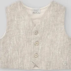 Paz Rodriguez - Colete, short e camisa para bebê recém-nascido tecido, bege/branco Hot