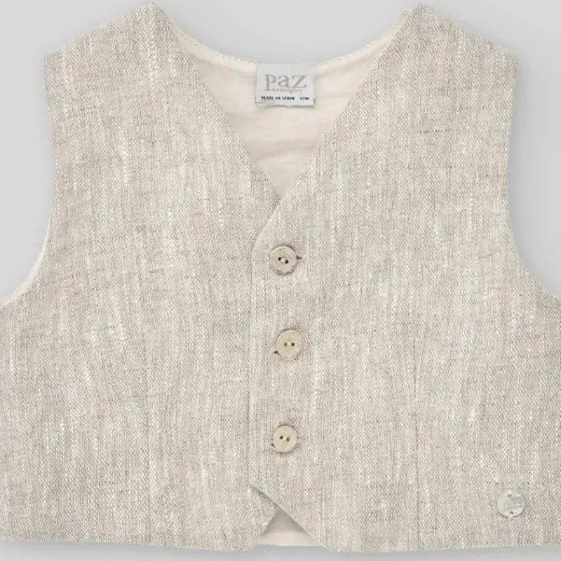 paz_rodriguez__colete_sho_SKUd7GNXdUr_1.webp Paz Rodriguez - Colete, short e camisa para bebê recém-nascido tecido, bege/branco Hot