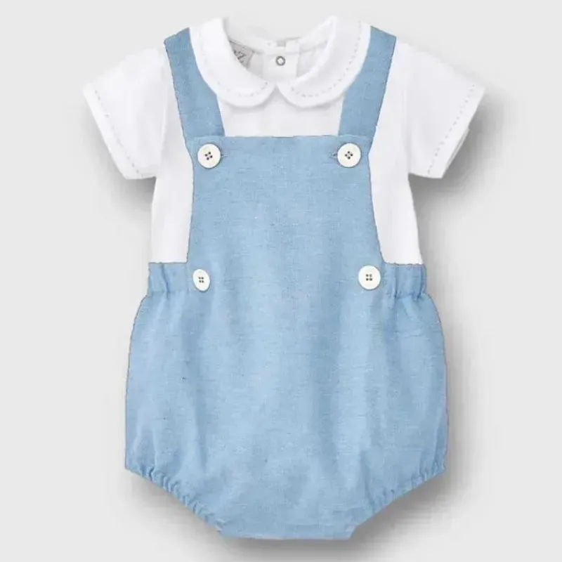 paz_rodriguez__conjunto_d_SKU8RnK6m9G_0.webp Paz Rodriguez - Conjunto de bebê 2 unidades, macacão e camiseta para recém-nascidos, branco/azul giz Discount