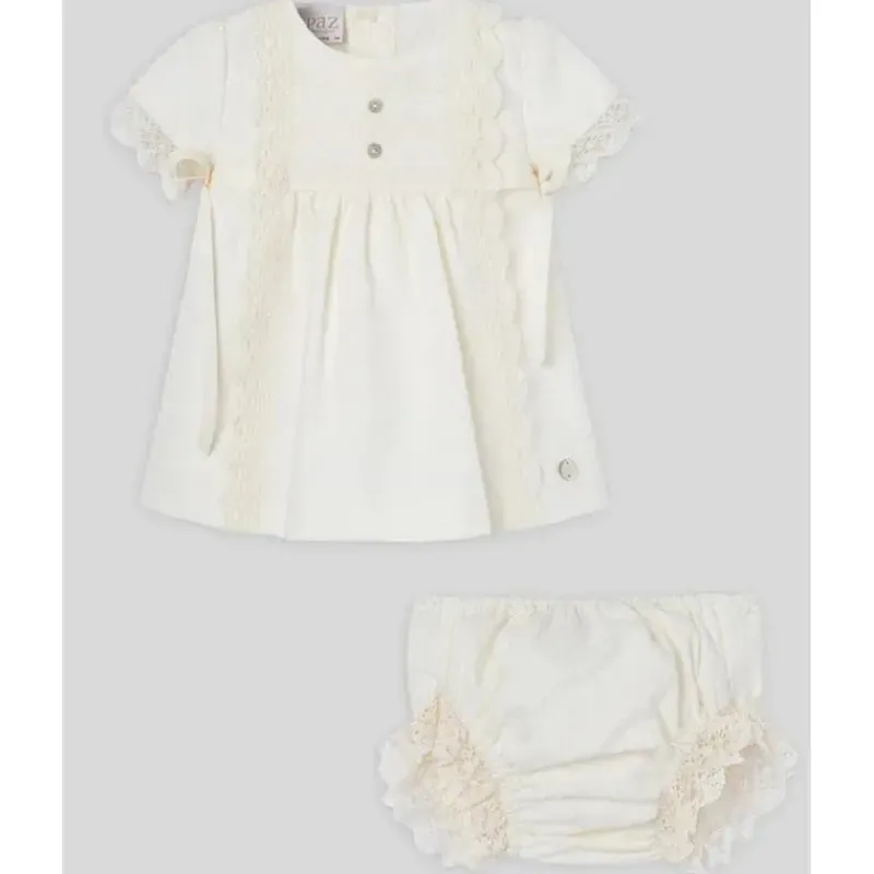 paz_rodriguez__conjunto_d_SKUZDPORJiM_0.webp Paz Rodriguez - Conjunto de vestido e bloomer para bebê menina, creme Sale