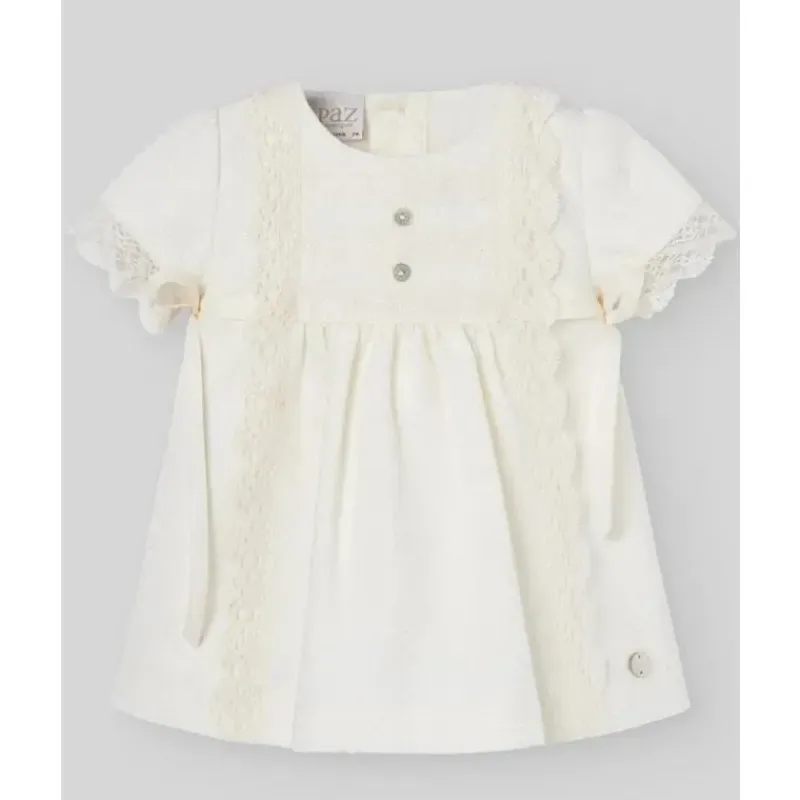 paz_rodriguez__conjunto_d_SKUZDPORJiM_1.webp Paz Rodriguez - Conjunto de vestido e bloomer para bebê menina, creme Sale