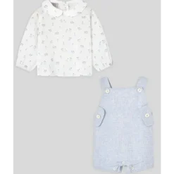 Paz Rodriguez - Conjunto de macacão e blusa para bebê menino Glaciar, azul giz Best