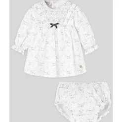 Paz Rodriguez - Conjunto de Vestido e Bloomer para Menina Pulgarcito, Cinza Pérola Online