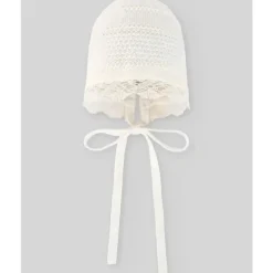 Paz Rodriguez - Knit Newborn Bonnet Paz, Cream/Beige Clearance