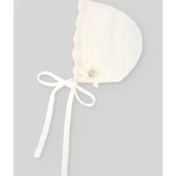 Paz Rodriguez - Knit Newborn Bonnet Paz, Cream/Beige Clearance