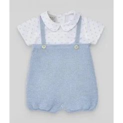 Paz Rodriguez - Macacão recém-nascido tecido para bebê menino, azul celeste Outlet