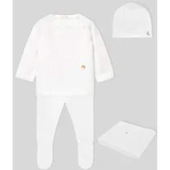 Paz Rodriguez - Take Me Home Set Knit Newborn Sweater + Leggings + Hat + Blanket Regalo, White Best