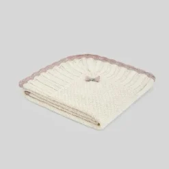 Paz Rodriguez - Xale recém-nascido de tricô para bebê Pio Pio, creme/rosa enevoado Discount