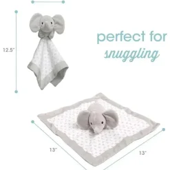Pearhead Baby - Cobertor de segurança, Brinquedo aconchegante, Bicho de pelúcia, Elefante cinza adorável Sale