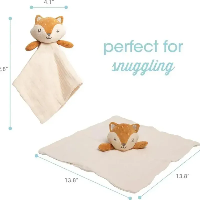 pearhead_baby__cobertor_d_SKUgWckaOmY_2.webp Pearhead Baby - Cobertor de segurança, Brinquedo aconchegante, Bicho de pelúcia, Musselina de algodão Fox Lovey Clearance