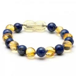 Amber Stone Pedra Âmbar - Pulseira Barroca de Âmbar Báltico e Lápis-Lazúli 7 Sale