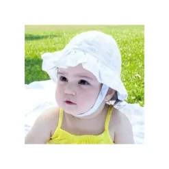 Wee Ones Pequenininhos – Chapéu de sol para meninas com aba reversível e ilhós, branco Best