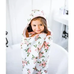 Little Unicorn Pequeno unicórnio toalha de algodão com capuz Big Kid rosas em aquarela Sale