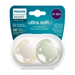 Philips Avent Phillips Avent - Chupeta Ultra Suave 2Pk, 0/6M, Cores Misturadas Hot