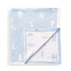 Piccolo Bambino - Feather Chenille Blanket Stroller Blanket On Wooden Hanger Blue Discount
