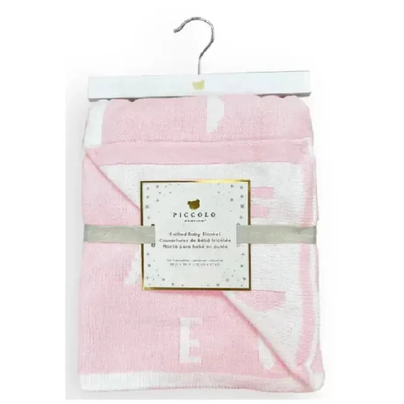 piccolo_bambino__feather__SKUaYXrsQcE_1.webp Piccolo Bambino - Feather Chenille Blanket Stroller Blanket On Wooden Hanger Pink Hot