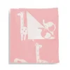 Piccolo Bambino - Jacquard Reversible Blanket On Wooden Hanger Pink Hot