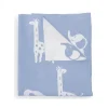 Piccolo Bambino - Jacquard Reversible Blanket On Wooden Hanger Blue Best