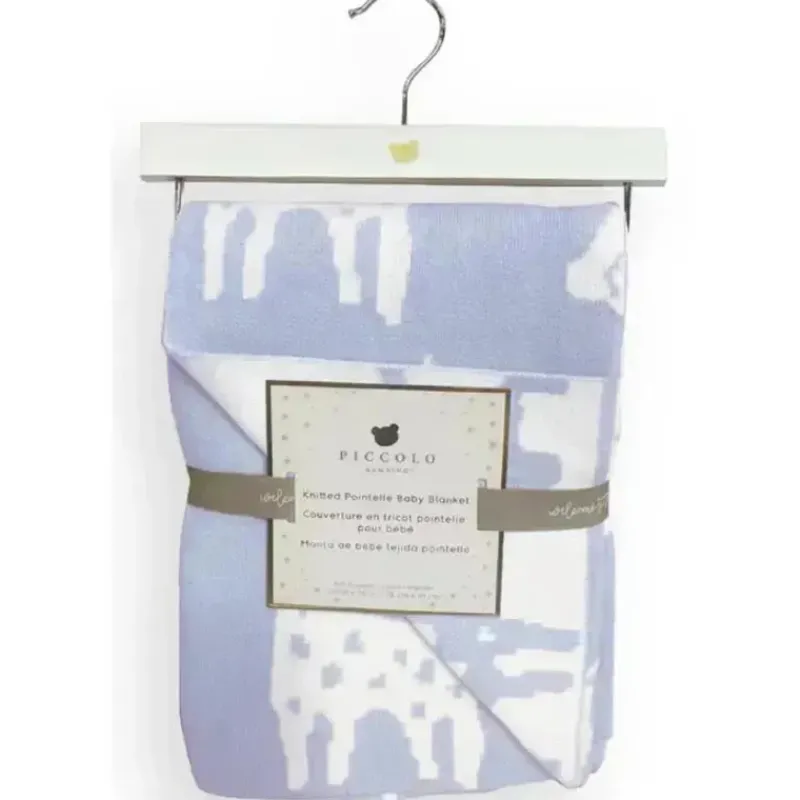 piccolo_bambino__jacquard_SKUXfTQMDUV_1.webp Piccolo Bambino - Jacquard Reversible Blanket On Wooden Hanger Blue Best
