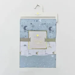Piccolo Bambino - 3Pk Flannel Receiving Blankets Blue Outlet