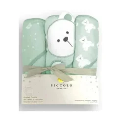 Piccolo Bambino - 3Pk Hooded Towel Green Discount