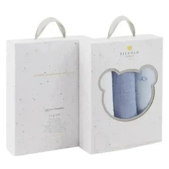 Piccolo Bambino - 3Pk Muslin Swaddles In Gift Box Blue Clearance