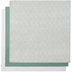 Piccolo Bambino - 3Pk Muslin Swaddles In Gift Box Green Outlet