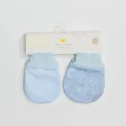 Piccolo Bambino - 2Pks Jersey Scratch Mitts Blue Fashion