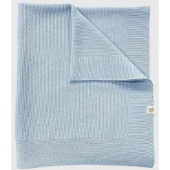 Piccolo Bambino - Sweater Knit Blanket On Wooden Hanger Blue Sale
