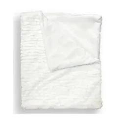 Piccolo Bambino - Textured Faux Fur Stroller Blanket On Wooden Hanger White Sale
