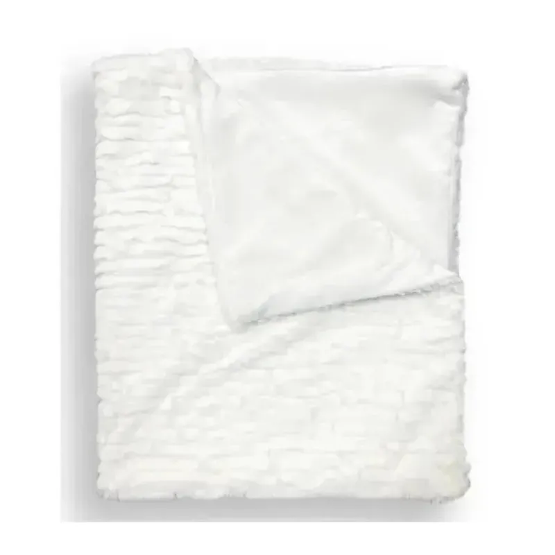 piccolo_bambino__textured_SKUXGP5QdTI_0.webp Piccolo Bambino - Textured Faux Fur Stroller Blanket On Wooden Hanger White Sale