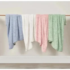 Piccolo Bambino - Textured Faux Fur Stroller Blanket On Wooden Hanger Green Online