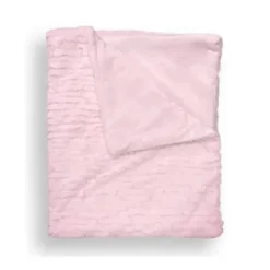 Piccolo Bambino - Textured Faux Fur Stroller Blanket On Wooden Hanger Pink Outlet