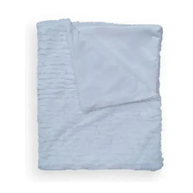 piccolo_bambino__textured_SKUzyxapAra_0.webp Piccolo Bambino - Textured Faux Fur Stroller Blanket On Wooden Hanger Blue Outlet
