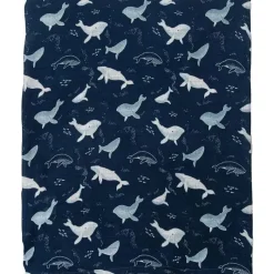 Loulou LOLLIPOP Pirulito Loulou - Swaddle de musselina, baleias azuis Hot