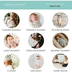 Loulou LOLLIPOP Pirulito Loulou - Swaddle de musselina, baleias azuis Hot