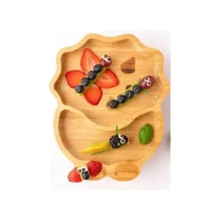 Eco Rascals Placa de sucção de bambu com duas seções Dino, verde Fashion