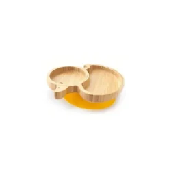 Eco Rascals Placa de sucção de bambu com duas seções de pato, amarelo Online
