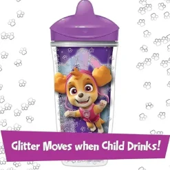 Playtex - Baby Sipsters Stage 3 PAW Patrol Sippy Cups, à prova de derramamento, à prova de vazamento, isolado, glitter, menina, 9 onças, 1 contagem Clearance