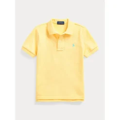 Ralph Lauren Polo - Camisa pólo de malha para meninos, amarela New
