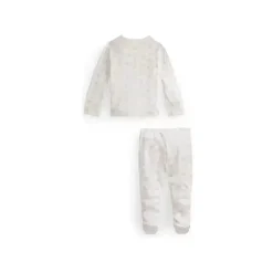 Ralph Lauren Polo Baby - Conjunto de calça de malha de algodão orgânico de manga comprida para meninas, rosa Hot