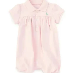 Ralph Lauren Polo Baby - Macacão Interlock de manga curta para menina, rosa Best