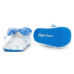 Ralph Lauren Polo Baby - Meninas Briley II Mary Jane Crib Shoe, Azul Claro Golf Toile Fashion