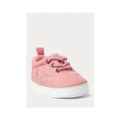 Ralph Lauren Polo Baby - Tênis de veludo Keaton II, rosa claro Clearance