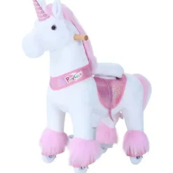 PonyCycle Pink Unicorn 3-5 Anos, Crianças Unicorn Ride on Toy, Ride on Unicorn Toy Toy Plush, Pink Pony Hot